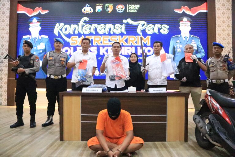 Polres Kediri Kota Berhasil Ungkap Kasus Curat di 2 TKP Dalam Semalam