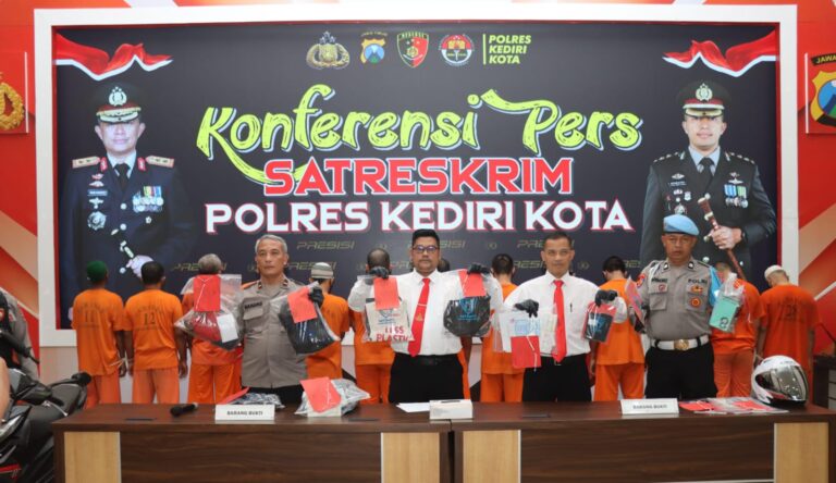 Polres Kediri Kota Ungkap 8 Kasus Pengeroyokan Hingga Curanmor Selama Bulan Juli 2024