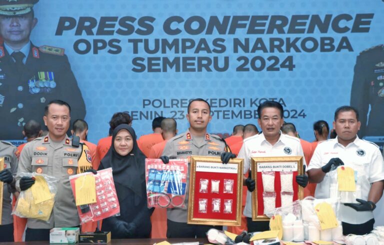 Polres Kediri Kota Berhasil Amankan Belasan Tersangka Penyalahgunaan Narkoba, Satu Diantaranya Wanita