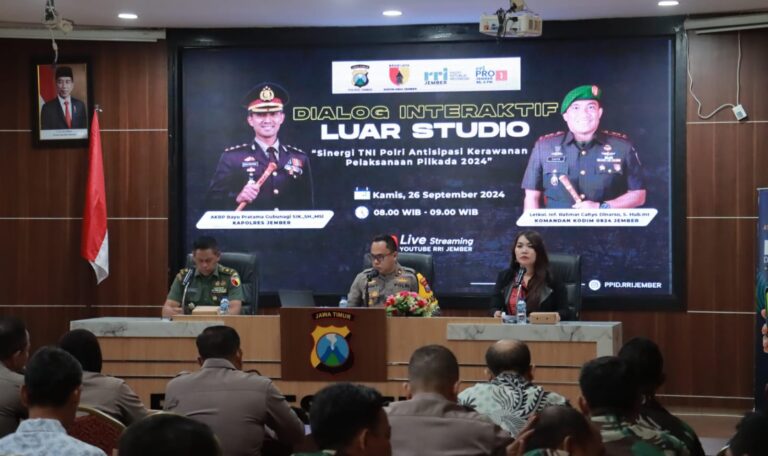 Cooling System, Polres Jember dan Kodim 0824 Gandeng Media Gelar Dialog Interaktif Sinergitas TNI-Polri Pam Pilkada 2024