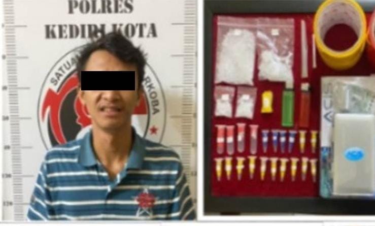 Polres Kediri Kota Amankan Seorang Pemuda Tersangka Pengedar Narkoba