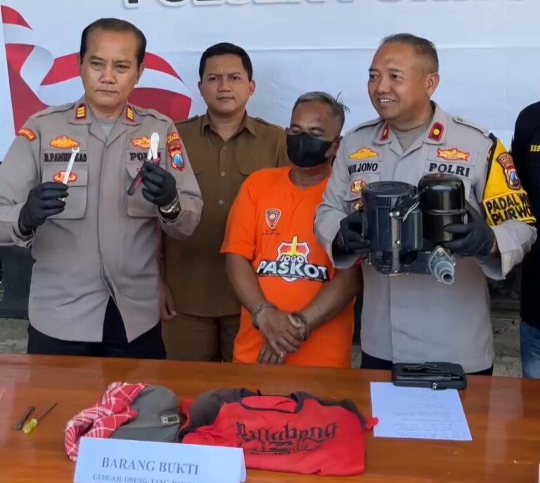 Berkat CCTV Polisi Berhasil Ungkap Aksi Pencurian Pompa Air di Enam Tempat Ibadah di Kota Pasuruan