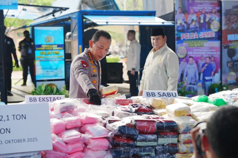 Prabowo Apresiasi Upaya Polri Cegah Peredaran Narkoba di RI