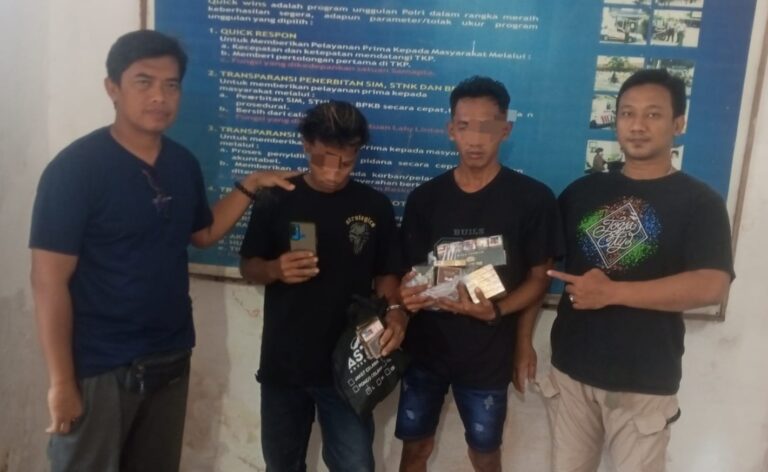 Polsek Tambak Amankan Dua Pelaku Curat Toko di Telukjati Dawang Gresik
