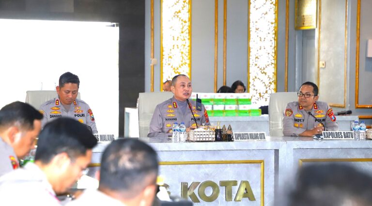 Kapolresta Malang Kota Pimpin Rakor Lintas Sektoral Kesiapan Operasi Lilin Semeru 2025 Malang Raya