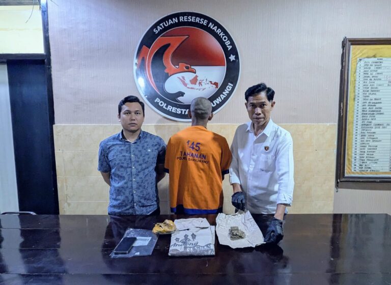 Polresta Banyuwangi Ungkap Peredaran Ganja Satu tersangka Diamankan