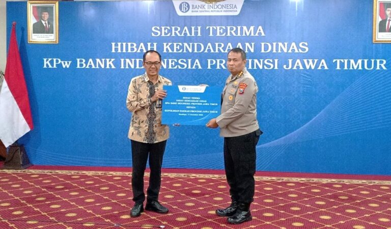Dukung Tugas Polri Bank Indonesia Jatim Hibahkan 3 Unit Ranmor