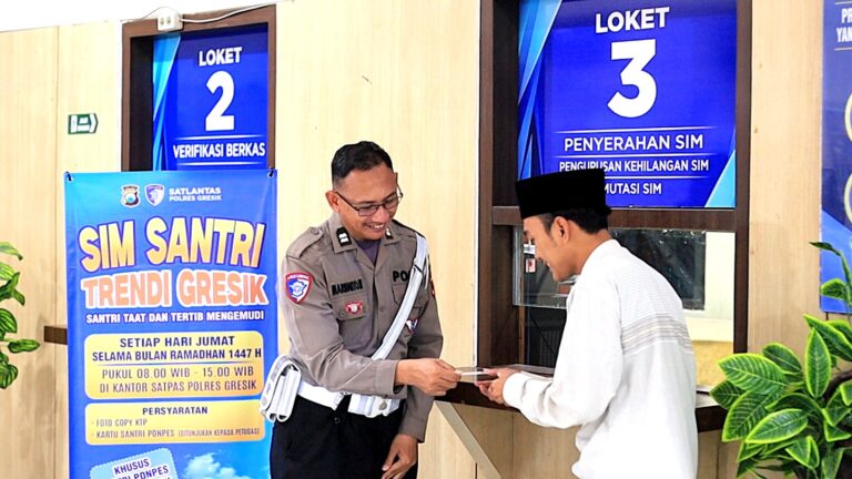 Polres Gresik Buka Layanan Khusus SIM Santri Trendi Selama Ramadhan