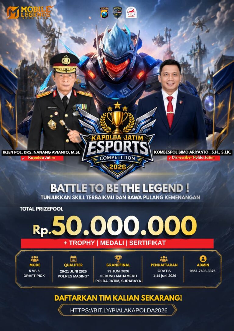 Sambut Hari Bhayangkara ke-80 Polda Jatim Gelar Turnamen Esport untuk Umum