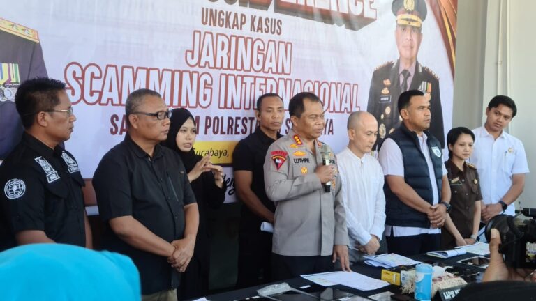 Polrestabes Surabaya Amankan 45 Tersangka Hasil Pengembangan Penyidikan Kasus Siber Internasional