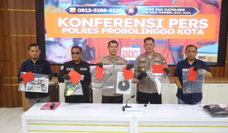 Polres Probolinggo Kota Amankan 5 Tersangka Pelempar Bondet di Mayangan