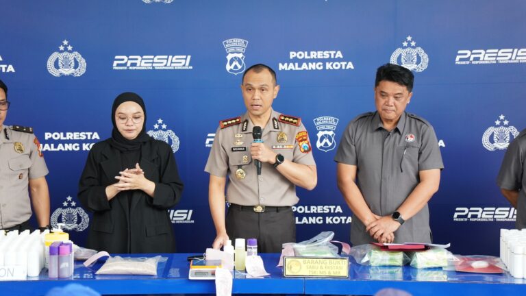 Polresta Malang Kota Sita 3,2 Kg Sabu dan 2.480 Butir Ekstasi, Dua Kurir Jaringan Aceh Dibekuk