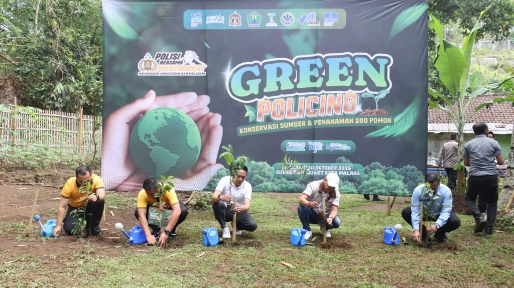 Gelorakan “Green Policing”, Kapolresta Malang Kota Ajak Masyarakat Lestarikan Mata Air, Dengan Tanam 200 Pohon Buah di Sumber Juwet