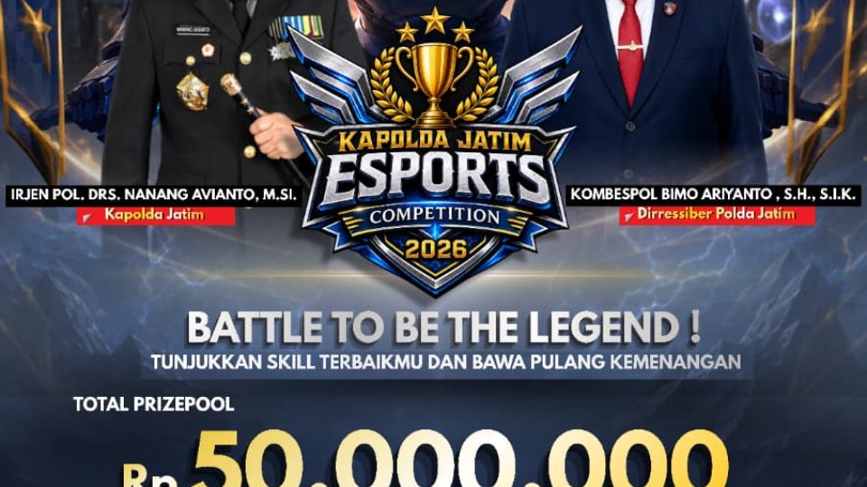 Sambut Hari Bhayangkara ke - 80 Polda Jatim Gelar Turnamen Esport untuk Umum